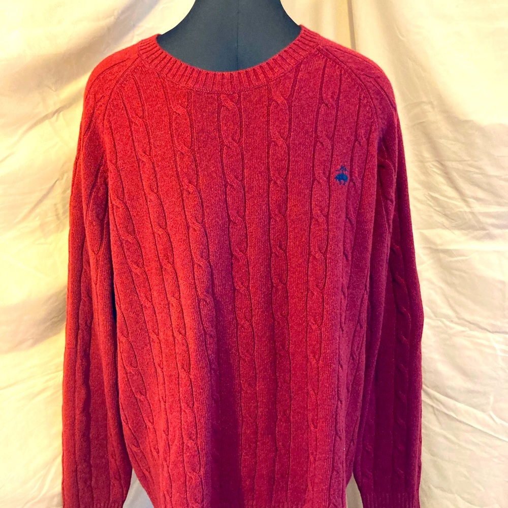 Brooks Brothers Burgundy Cable knit pullover sweater in XL - fall closet add!